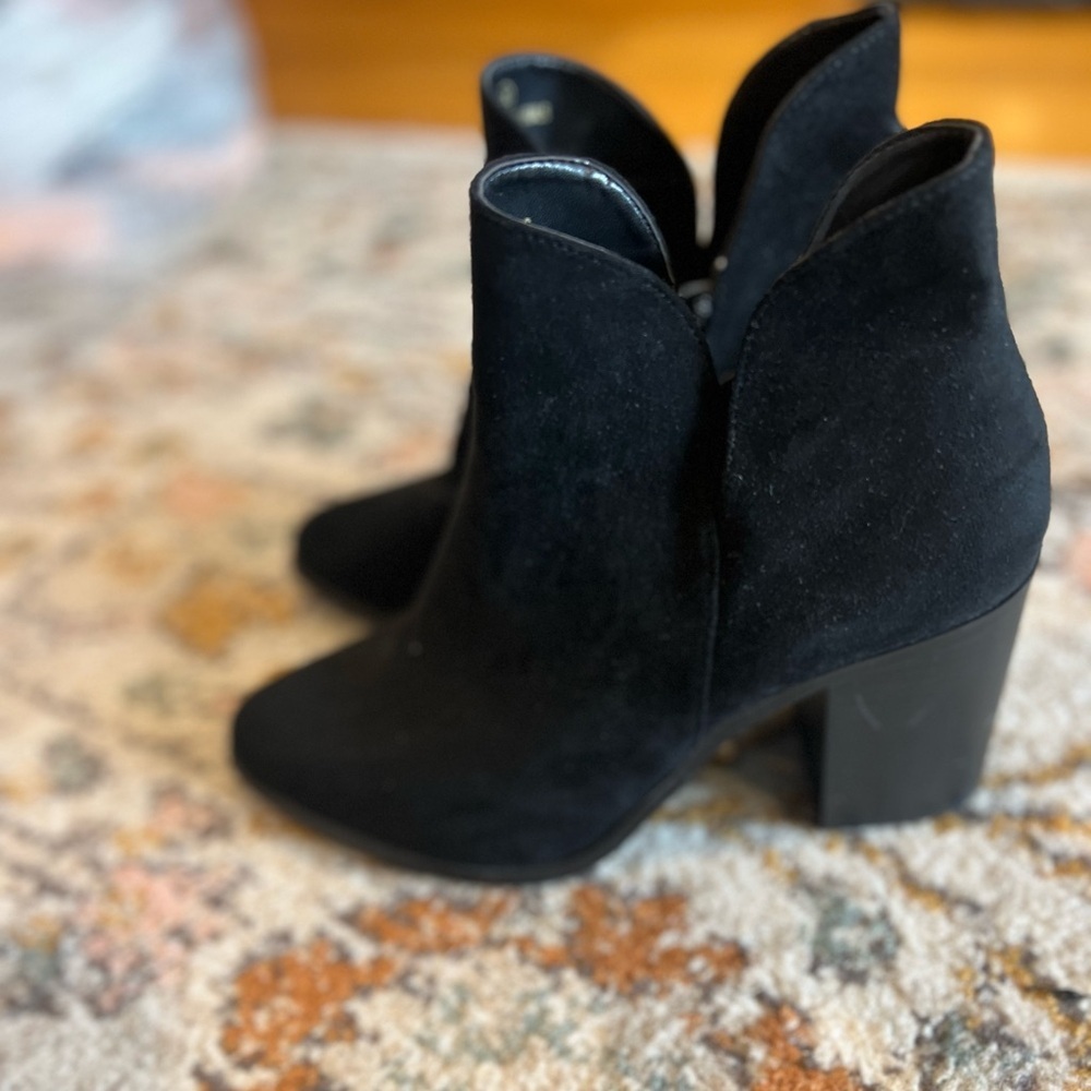Martella Black Suede Ankle Booties - Picture 6 of 10
